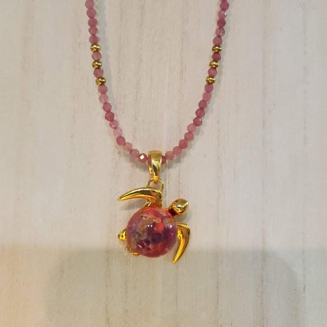 Kuipo on Pink Tourmaline Gemstone Necklace | The Honu Collection by Amy Wakingwolf 