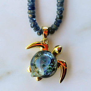 Akoni on Sapphire Gemstone Necklace | The Honu Collection by Amy Wakingwolf 