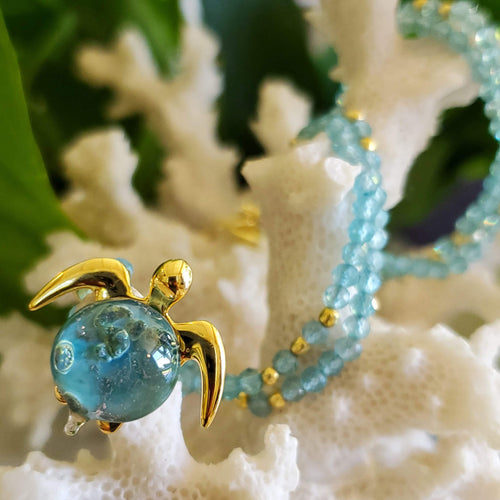 Mahalo on Apatite Gemstone Necklace | The Honu Collection by Amy Wakingwolf 
